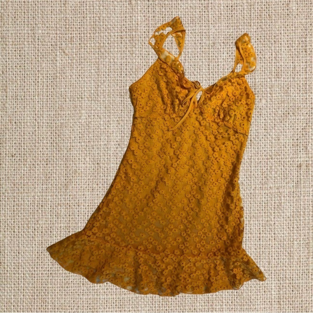 Yellow Flora mini Dress - Picture 5 of 5